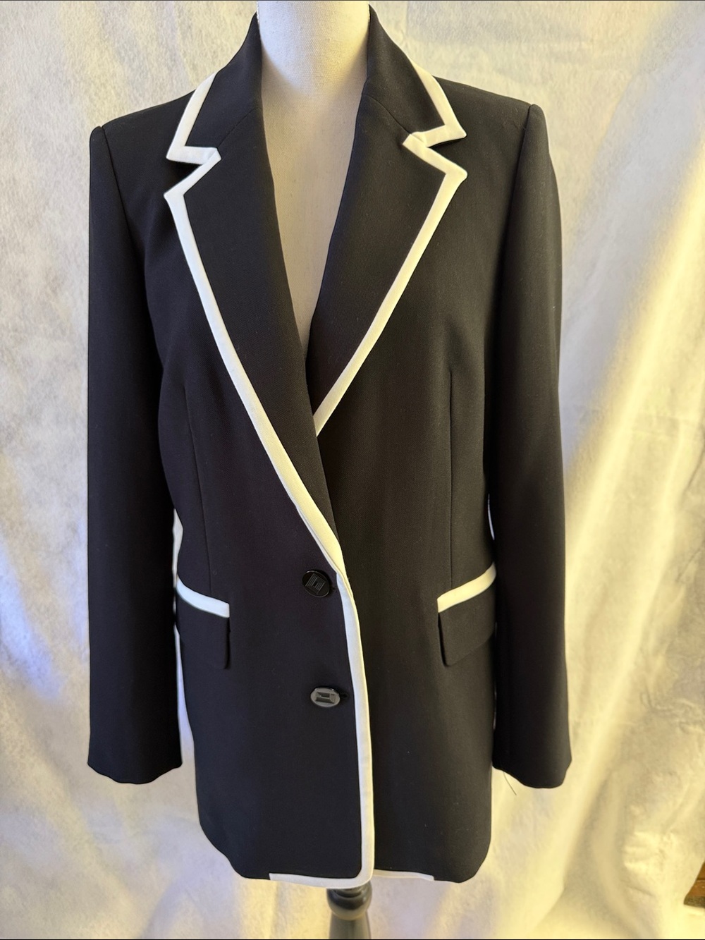 Karl Lagerfeld Black Blazer with White Trim